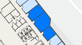 
							Planritning för FASTOFFICE Lunda, 3 privata rum, 67 m²