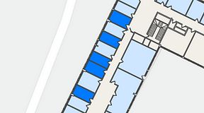 
							Planritning för Quick Office Älvsjö, 5 privata rum, 45 m²