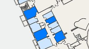 
							Planritning för Genetor K6, 4 privata rum, 57 m²
