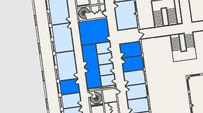 
							Planritning för Spaces Nordenskiöldsgatan, 5 privata rum, 67 m²