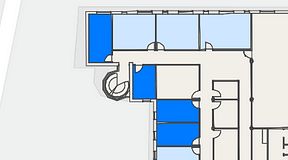 
							Planritning för FirstOffice Arenavägen 33, 4 privata rum, 59 m²