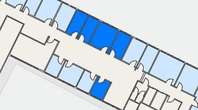 
							Planritning för Quick Office Älvsjö, 5 privata rum, 58 m²