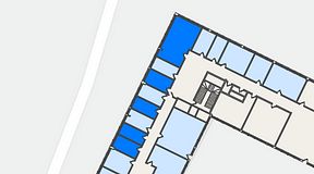 
							Planritning för Quick Office Älvsjö, 5 privata rum, 69 m²