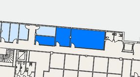 
							Planritning för Spaces Helsingborg Väla, 3 privata rum, 53 m²
