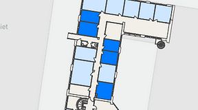 
							Planritning för FASTOFFICE Dalénum Lidingö, 5 privata rum, 54 m²