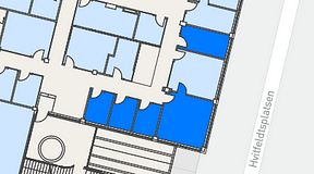
							Planritning för Flexiwork Hovet, 5 privata rum, 54 m²