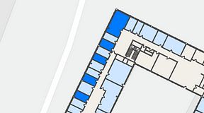 
							Planritning för Quick Office Älvsjö, 5 privata rum, 69 m²
