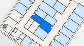 
							Planritning för Kontoret Alvik, 2 privata rum, 22 m²