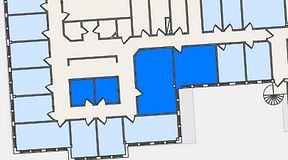 
							Planritning för FirstOffice Säveån, 4 privata rum, 64 m²