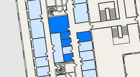 
							Planritning för Spaces Nordenskiöldsgatan, 5 privata rum, 45 m²
