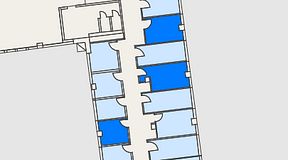 
							Planritning för World Trade Center Göteborg, Mässans gata, 3 privata rum, 35 m²