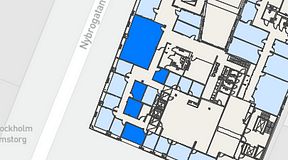 Planritning för Regus Östermalmstorg, 5 privata rum, 96 m²
