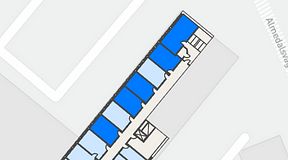 
							Planritning för Regus Almedal, 5 privata rum, 110 m²