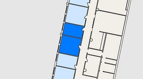 
							Planritning för FASTOFFICE Malmö, 2 privata rum, 30 m²