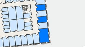 
							Planritning för QuickOffice Kista, 3 privata rum, 39 m²