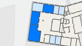 
							Planritning för THE WORKS Medborgarplatsen, 3 privata rum, 87 m²