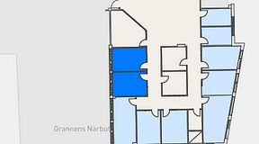 
							Planritning för Regus Täby, 2 privata rum, 23 m²
