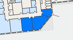 
							Planritning för QuickOffice Kista, 3 privata rum, 65 m²