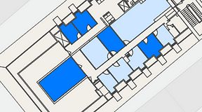 
							Planritning för Spaces Gamla Stan, 5 privata rum, 87 m²