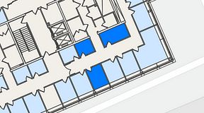
							Planritning för Spaces Lindholmen, 3 privata rum, 23 m²