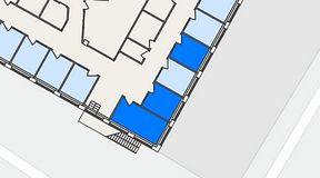 
							Planritning för FASTOFFICE Finlandsgatan 36, 3 privata rum, 35 m²