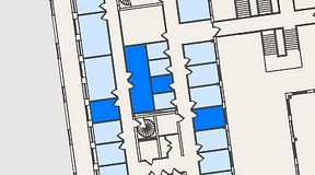 
							Planritning för Spaces Nordenskiöldsgatan, 4 privata rum, 42 m²