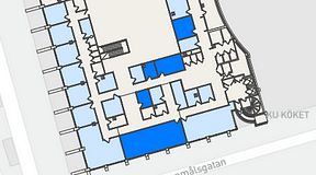 
							Planritning för United Spaces Östra Hamngatan, 5 privata rum, 111 m²