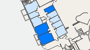 
							Planritning för Genetor K6, 3 privata rum, 46 m²