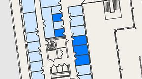 
							Planritning för Spaces Nordenskiöldsgatan, 5 privata rum, 37 m²