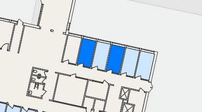 
							Planritning för Regus Lund, 2 privata rum, 34 m²