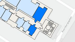 
							Planritning för iOffice Sjöbefälsskolan, 2 privata rum, 32 m²
