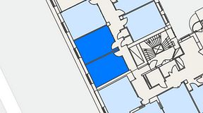 Planritning för iOffice Sveavägen, 2 privata rum, 43 m²