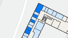 
							Planritning för Quick Office Älvsjö, 5 privata rum, 75 m²