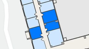 
							Planritning för United Spaces Östra Hamngatan, 3 privata rum, 49 m²
