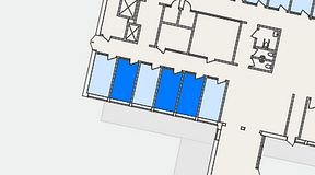 
							Planritning för Regus Lund, 3 privata rum, 43 m²