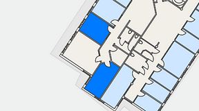 Planritning för Atmosfär Coworking, 2 privata rum, 32 m²