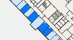 
							Planritning för FirstOffice Kanalvägen 17, 4 privata rum, 46 m²