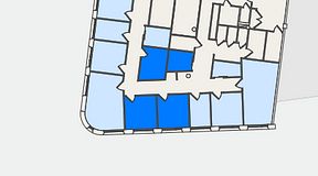 Planritning för United Spaces Nordenskiöldsgatan 24, 4 privata rum, 46 m²