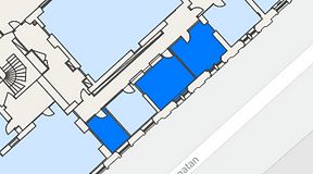 
							Planritning för United Spaces Uppsala, 3 privata rum, 39 m²