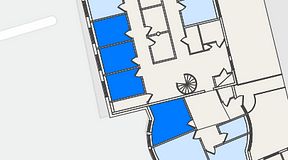 
							Planritning för FirstOffice Sävedalen, 4 privata rum, 49 m²