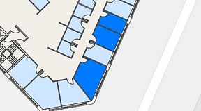 
							Planritning för Spaces Göteborg Gamlestan, 3 privata rum, 42 m²