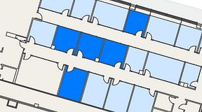 
							Planritning för Spaces Umami Park Sundbyberg, 5 privata rum, 69 m²