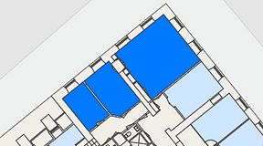 
							Planritning för Spaces Gamla Stan, 3 privata rum, 74 m²