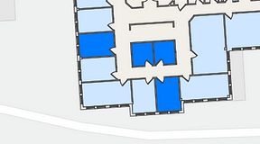 
							Planritning för FirstOffice Säveån, 4 privata rum, 38 m²
