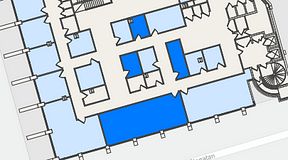 
							Planritning för United Spaces Östra Hamngatan, 4 privata rum, 88 m²