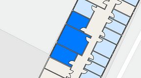 
							Planritning för Quick Office Älvsjö, 3 privata rum, 63 m²