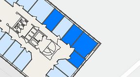 
							Planritning för FASTOFFICE Lidingö Torsvik, 4 privata rum, 44 m²