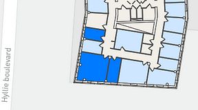 
							Planritning för Regus Hyllie Stationstorg 31, 3 privata rum, 43 m²