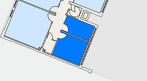 
							Planritning för C/O Tyresö, 2 privata rum, 23 m²