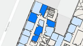 
							Planritning för Regus Östermalmstorg, 5 privata rum, 63 m²